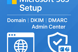 setup your ms 365 admin center, domain setup, dkim and dmarc