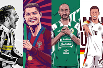 draw amazing sport illustration for football or other sports