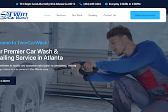 build car detailing website auto repair landing page car dealership website
