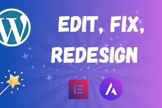 build rebuild, redesign, revamp ,fix, coustomize wordpress website