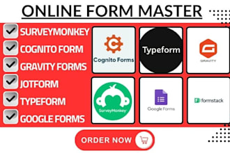 setup surveymonkey congnito form gravity forms typeform jotform google forms va