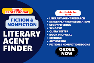 find literary agent query letter book proposal for movie script fiction book