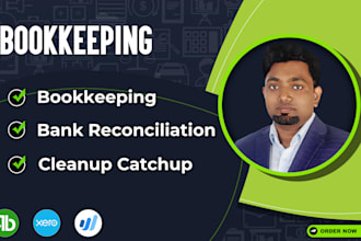 do bank reconciliation and cleanup bookkeeping using quickbooks, xero, wave