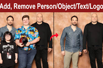 add or remove object, person, text, logo from photo and image editing