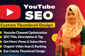 do youtube channel SEO, video optimization with best thumbnail design