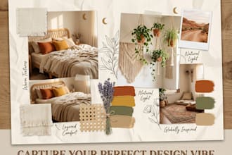 create professional interior design mood boards and material boards