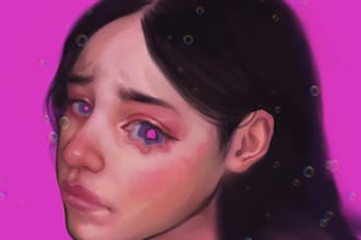 do a digital ilustration in a realistic style, a character or a portrait for you