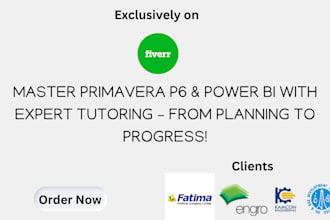 provide primavera p6 and power bi training , CPM certified p6 trainer