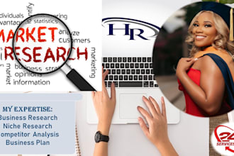 do market research, niche research, competitor analysis, and business plan