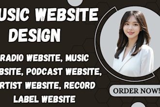 design music website for musicians, artists, dj, record label, podcast