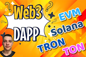 build web3 dapp, dex, defi, pumpswap bot on evm, solana