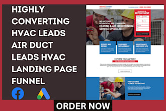generate exclusive hvac leads air duct leads hvac landing page sales funnel