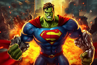 make comic book illustration superhero cartoon character design graphic novel