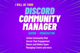 setup bot telegram, discord, tiktok moderator community manager with 50 chatters