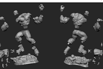 sculptor in zbrush,3d action figurines, sculpt 3d model,cut and key,bjd,3d toys