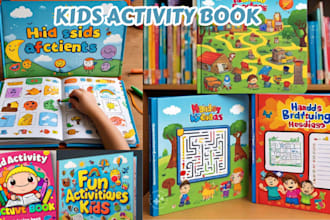 design kids activity book, kids and young adult coloring book, workbook for kdp