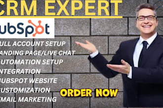 setup hubspot, zoho, groove CRM hubspot workflow hubspot landing page funnel