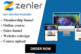 setup your new zenler online course website and funnel