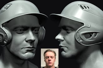 sculpt custom 3d head face portrait likeness picture image to 3d for 3d printing