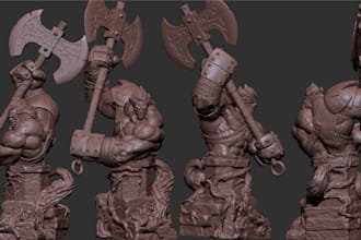 turn your 2d image to 3d sculpture,sculpt 3d model for printing,repair sculpture