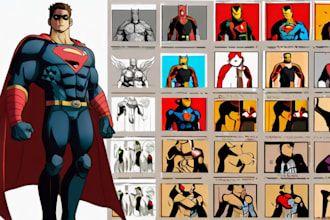 draw you superheroes and fantasy characters you need
