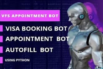 create vfs booking bot, bls bot, appointment bot, visa booking bot, tls, vfs bot