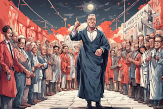 make a professional political cartoons character art