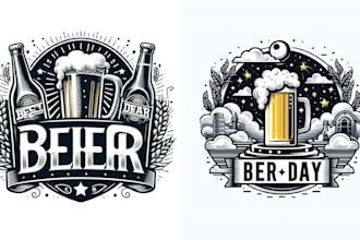 do retro vintage beer logo vector illustration beer glass emblem brewery design