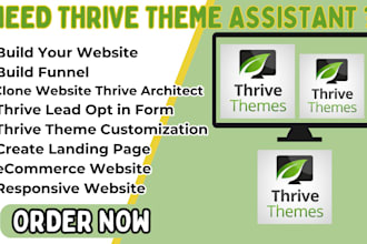 build wordpress website thrive theme thrive architect landing page  assistant