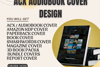 design acx audiobook, cookbook, mockup, recipe book, ebook cover, food menu