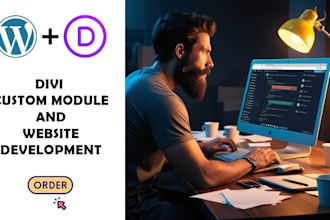 develop custom divi module and divi website