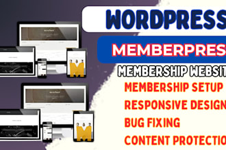 build wordpress membership website via memberpress paid pro membership lms