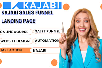build online course website kajabi website, sales funnel, landing page design