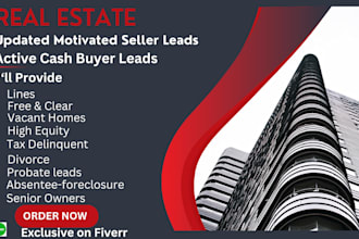 real estate seller leads and active cash buyer with skip tracing