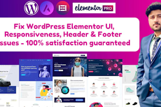 fix wordpress elementor issues HTML CSS bugs and fix header footer