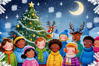 draw christmas story book illustration christian book bible story book cover