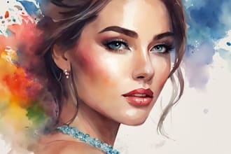 draw a digital watercolor portrait