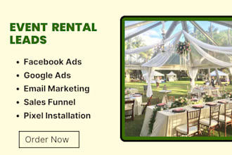 generate event rental leads canopy and tent rental leads party rental leads