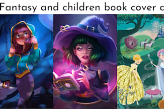 illustrate fantasy book cover design, fantasy book cover design