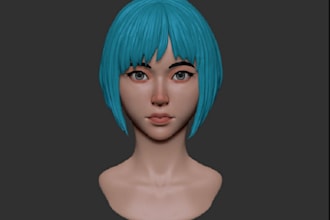 sculpt 3d bust, 3d head model, 3d head bust, 3d model character bust in blender