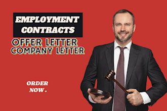 make employment contract or offer letters for your company
