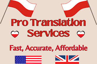 translate english to polish, polish to english