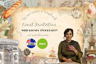 create a collage style, digital invitation design