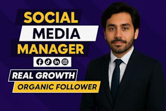 social media manager of instagram and tiktok, help promote and grow organically