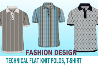 do a flat knit tshirt and  polo shirt design
