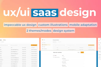 do ui ux saas design for business app, software, admin panel, dashboard