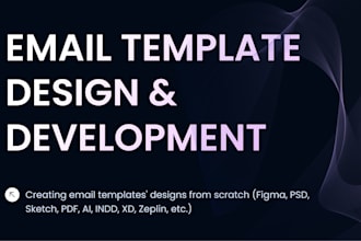 do a custom email template design, development and QA