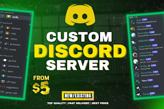 design a custom discord server with bots and advanced features