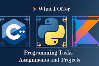do python, c plus plus, c sharp and kotlin projects
