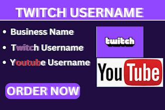 find rare username for your twitch youtube channel  business name and other apps